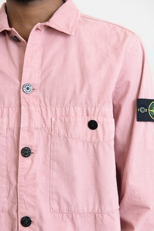 Stone Island Brushed Cotton Canvas 2 Pocket Overshirt - Rose Quartz Stone Island Brushed Cotton Canvas 2 Pocket Overshirt - Rose Quartz