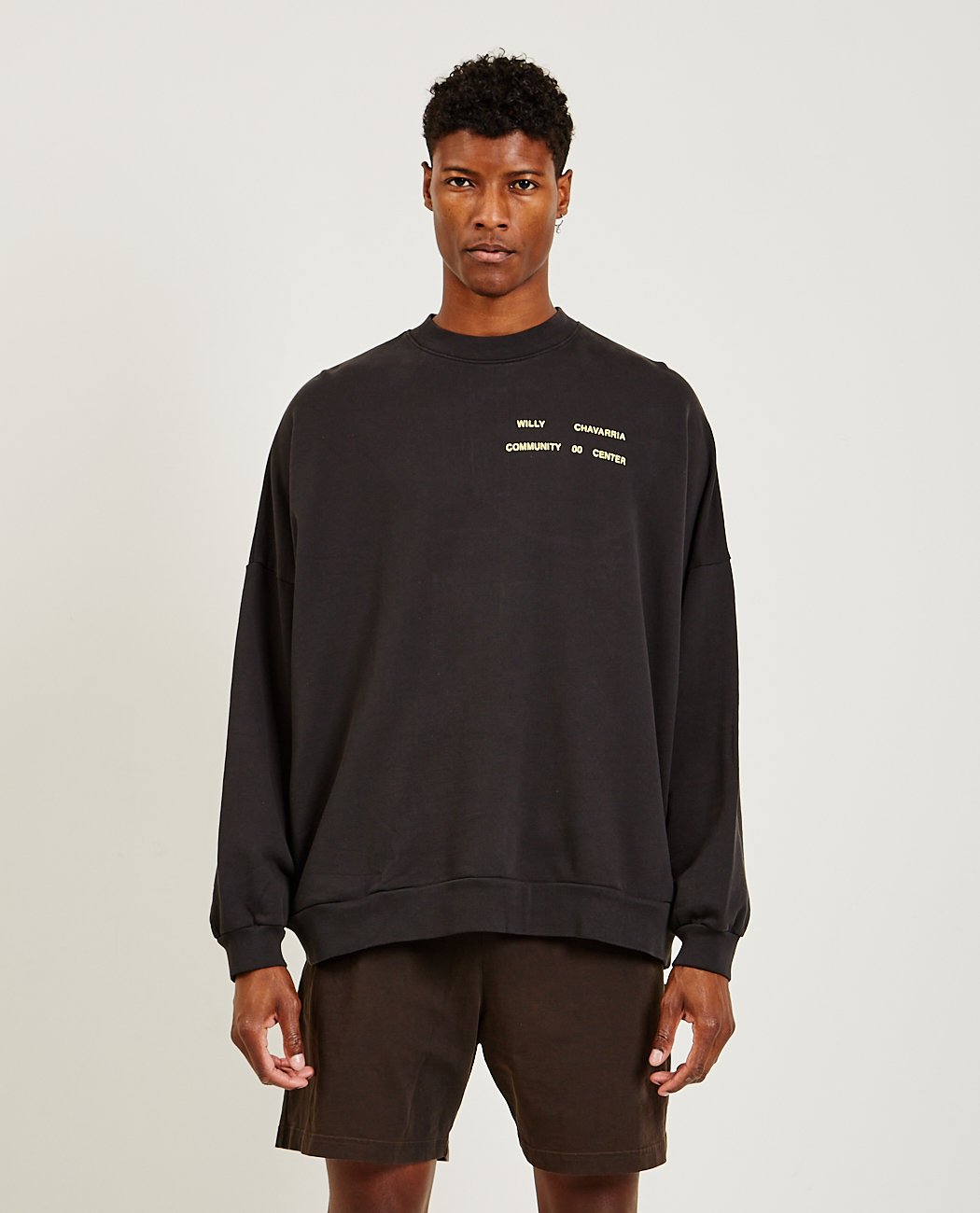 トップス WILLY CHAVARRIA HOOLIGAN CREW NAVY Black WILLY CHAVARRIA Hooligan Crewneck | SVD