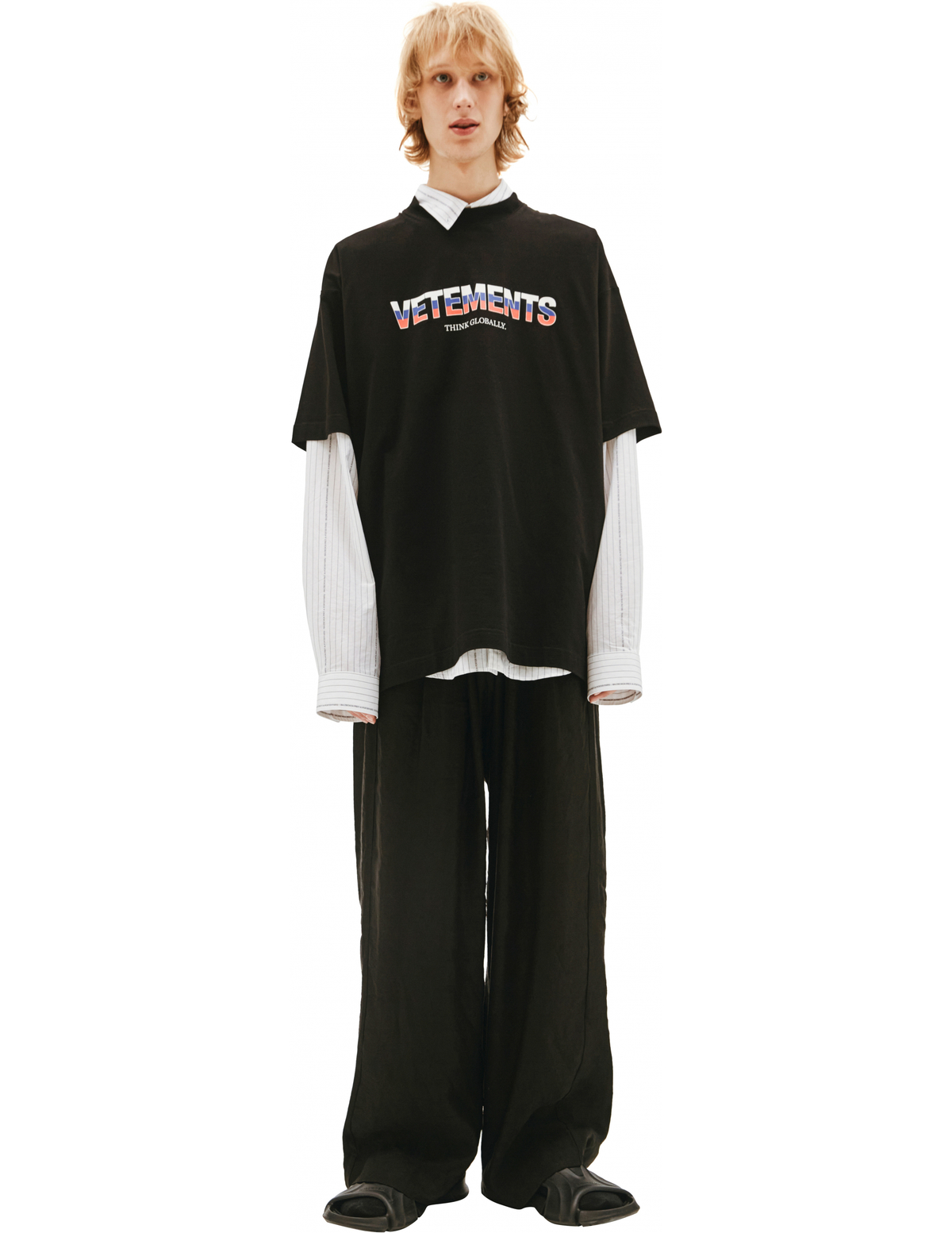 VETEMENTS 19SS RUSSIA & AMERICA Tシャツ 2019 Vetements Russia x America Camo Hybrid Shirt Marked