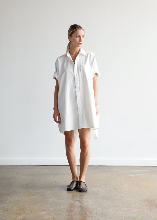 open lace back dress R13 Bleached Plaid Oversized Boxy Shirtdress Blue Plaid With Bleach main image 0