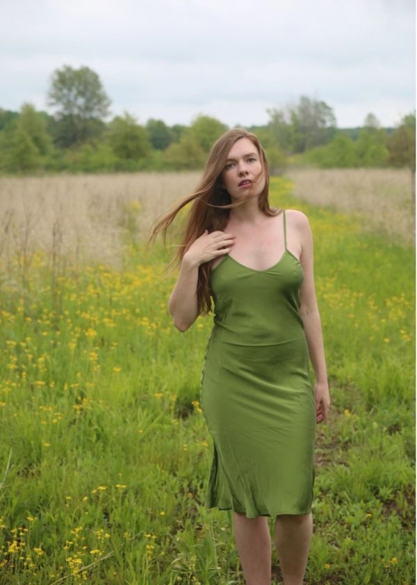 Doyenne the Label Silk slip dress - sea turtle green | Garmentory