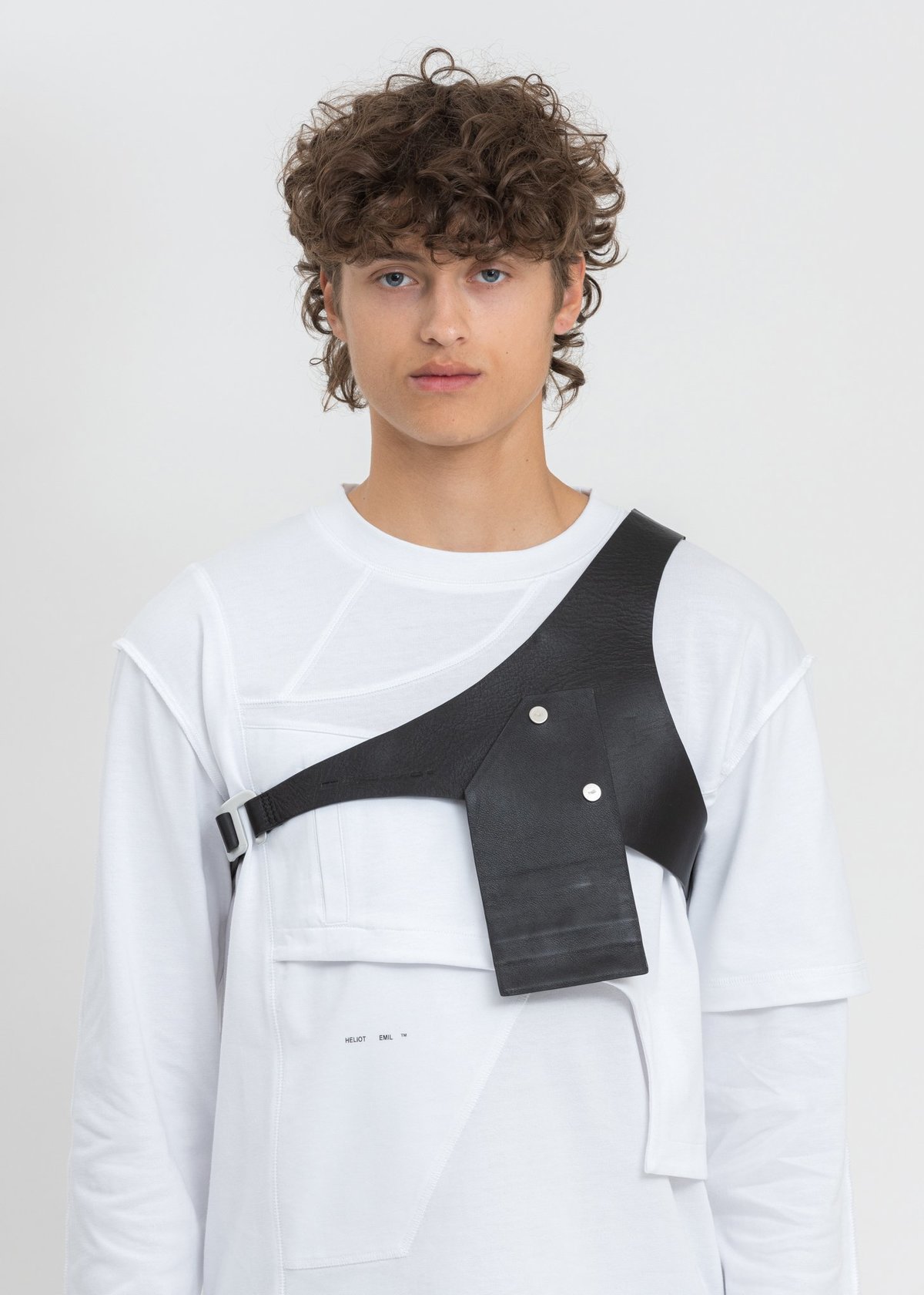 Heliot Emil Leather Harness Card Holder bag - black | Garmentory