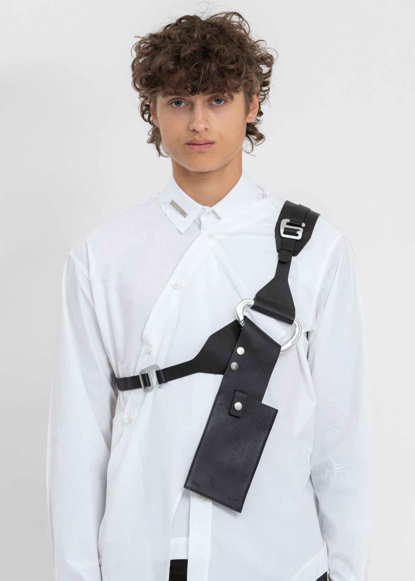 Heliot Emil LeathER Harness Phone Holder bag black Garmentory