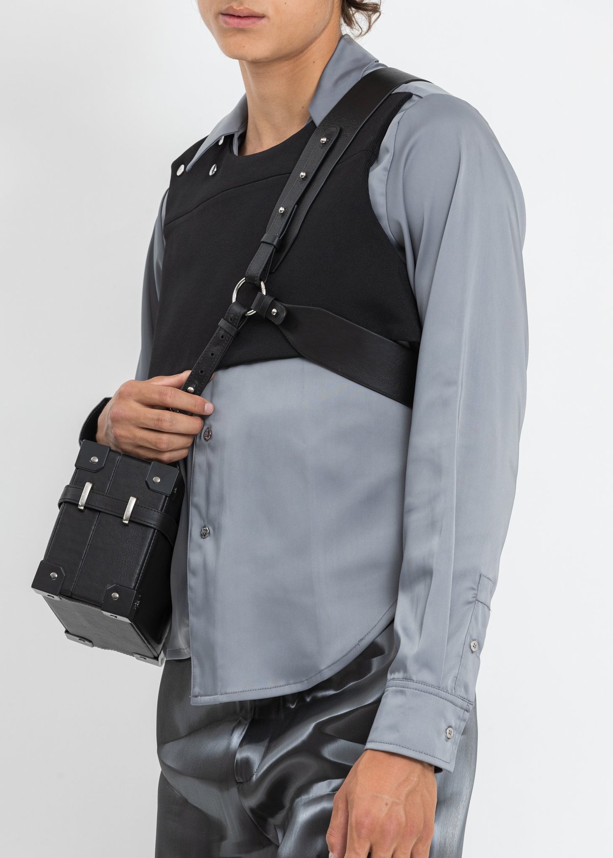 Heliot Emil Leather Trunk Bag - black | Garmentory 