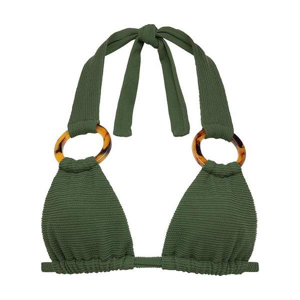 Montce Micro Scrunch Solo Loops Bikini Top Olive Garmentory