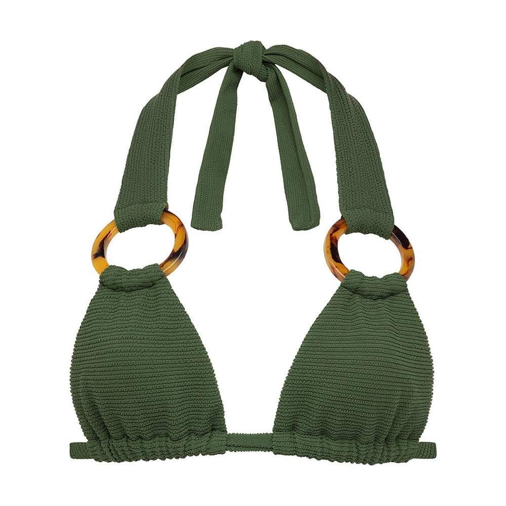 Montce Micro Scrunch Solo Loops Bikini Top Olive Garmentory