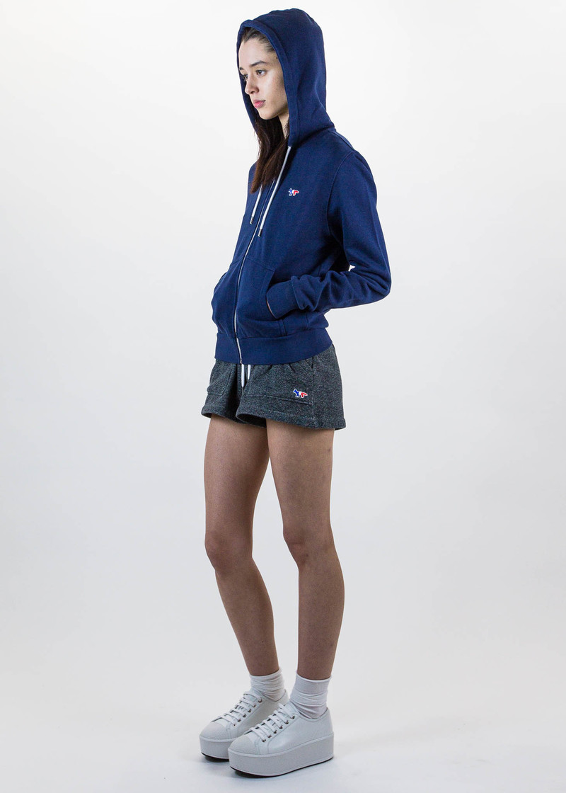 トップス Maison Kitsune HOODIE TRICOLOR FOX PATCH Maison Kitsuné Tricolor Fox Patch Zip Hoodie Black | Cultizm