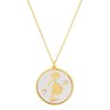 tai Mother of Pearl Flower Pendant - Gold - Thumbnail 2