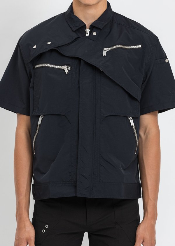 Heliot Emil S/S Layered Shirt - Black | Garmentory