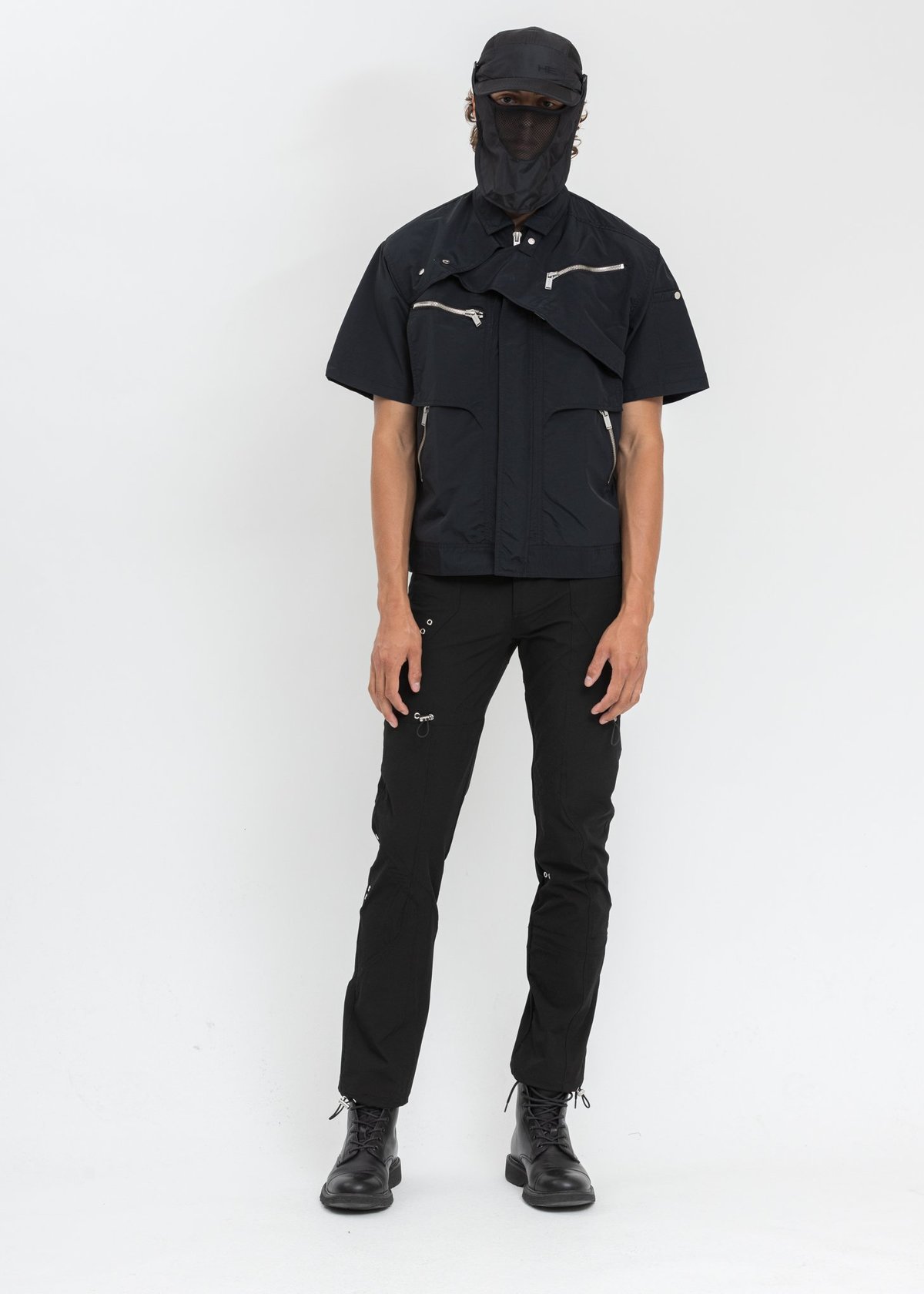 Heliot Emil S/S Layered Shirt - Black | Garmentory