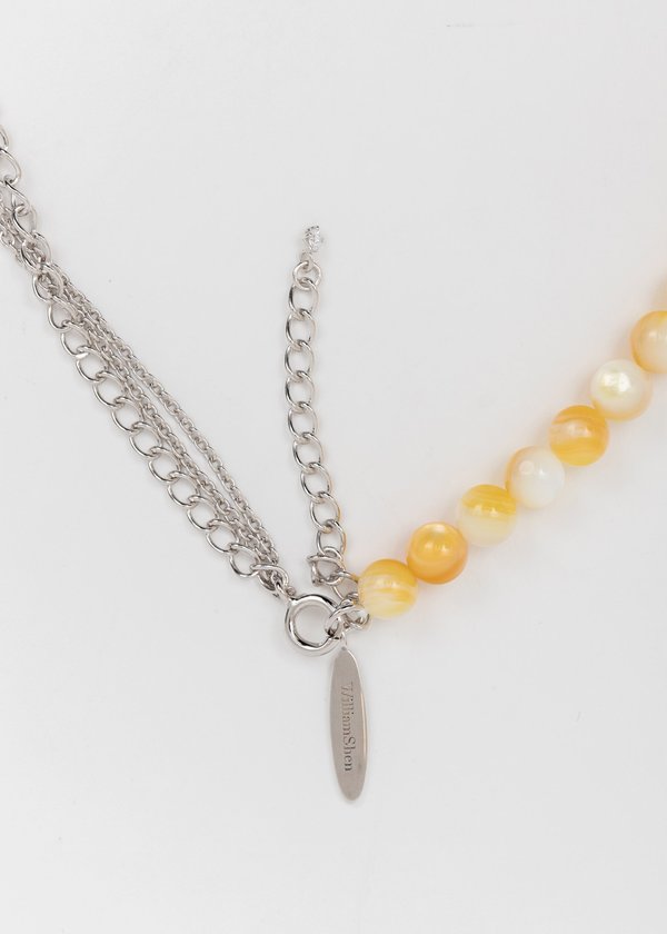 William Shen Chains And Yellow Sea Shell Necklace - Silver | Garmentory