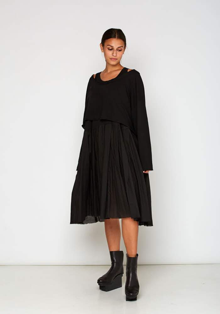chinese dress ladies Colette Ruched Ruffle Cotton Layered Dress main image 0