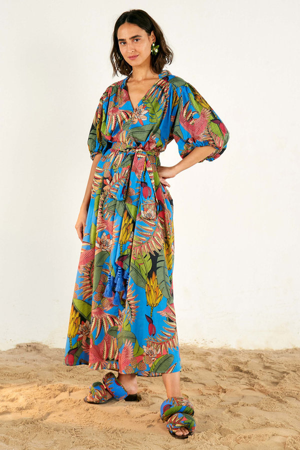 hyfve maxi dress HYFVE Floral Off-Shoulder Tie Front Maxi Dress