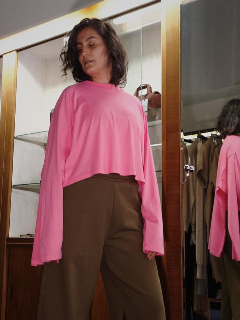マルジェラ　MM6 Tシャツ ピンク　ネオン マルジェラ MM6 Tシャツ ピンク ネオン MM6 Maison Margiela t