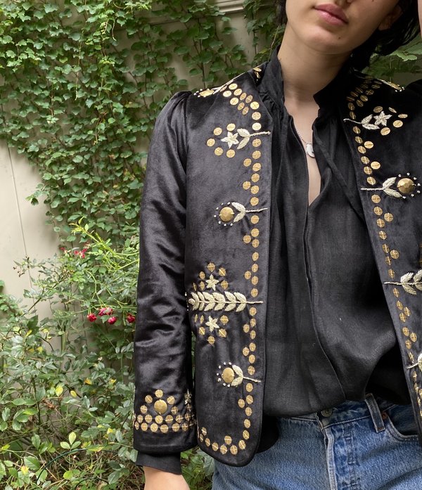 alix the label denim biker jacket