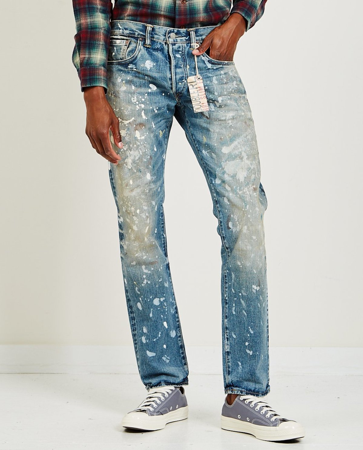 RRL Slim Fit Distressed Selvedge Jeans - Light - Image 1 of 4
