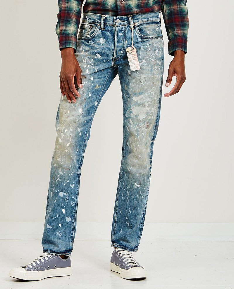 RRL Slim Fit Distressed Selvedge Jeans - Light