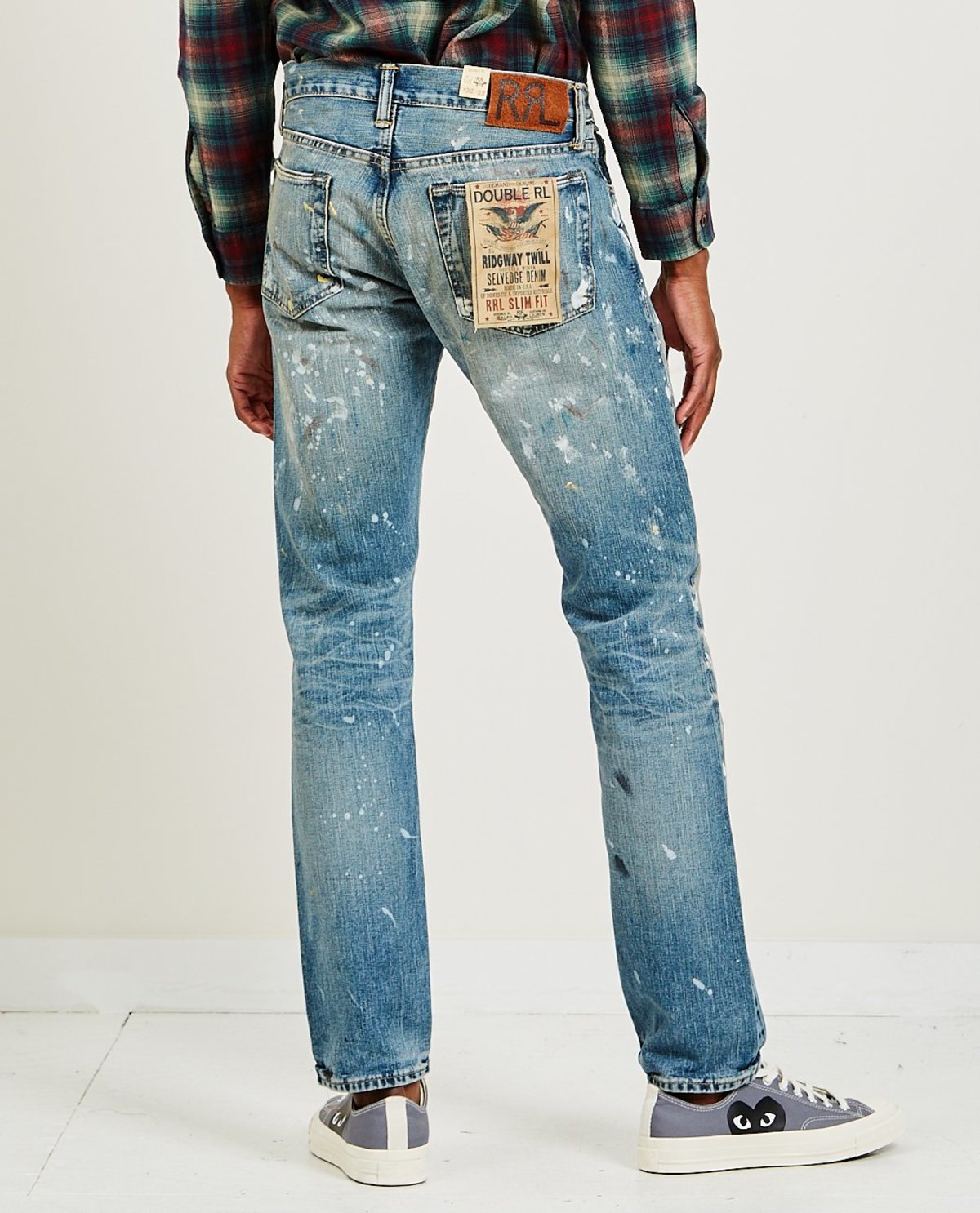 RRL Slim Fit Distressed Selvedge Jeans - Light - Image 4 of 4