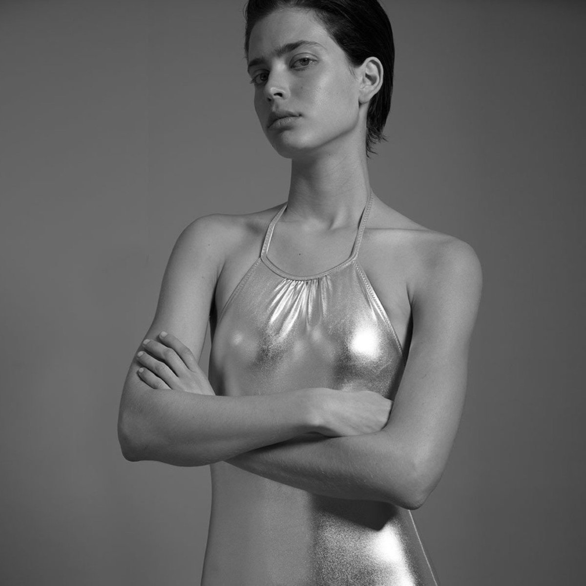 Nununu Collar Swimsuit - SILVER - Image 4 of 5