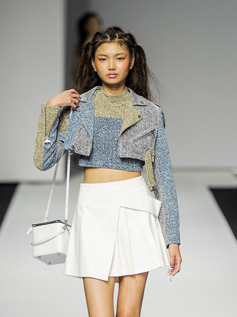 KYE Sparkle Lurex Crop Top - Blue/Gold KYE Sparkle Lurex Crop Top - Blue/Gold