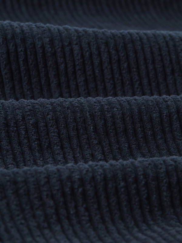 Wax London Jumbo Cord Whiting Overshirt Navy Garmentory