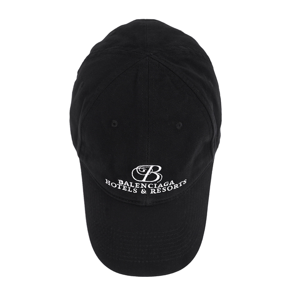 Balenciaga Hotels & ResortsキャップL黒 バレンシアガ Balenciaga BLACK EMBROIDERED Hotels and Resorts CAP | Garmentory