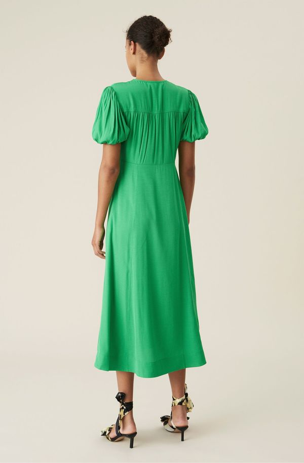 Ganni Ripstop Viscose Dress - Kelly Green Ganni Ripstop Viscose Dress - Kelly Green