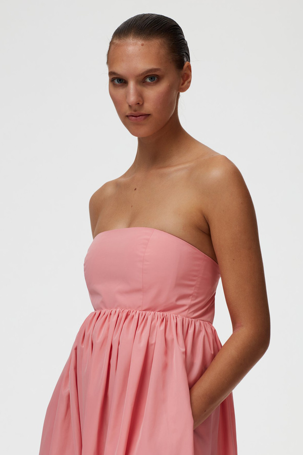 tibi pink dress Tibi Italian Sporty Nylon One Shoulder Dress - Azalea Pink