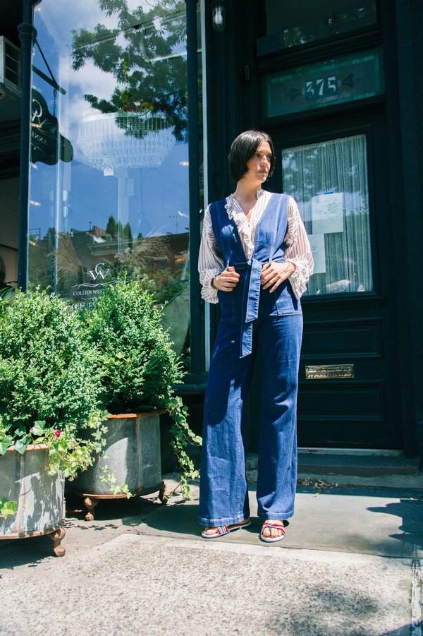 [Pre-Loved] Alice + Olivia Zip Front Jumpsuit - Denim