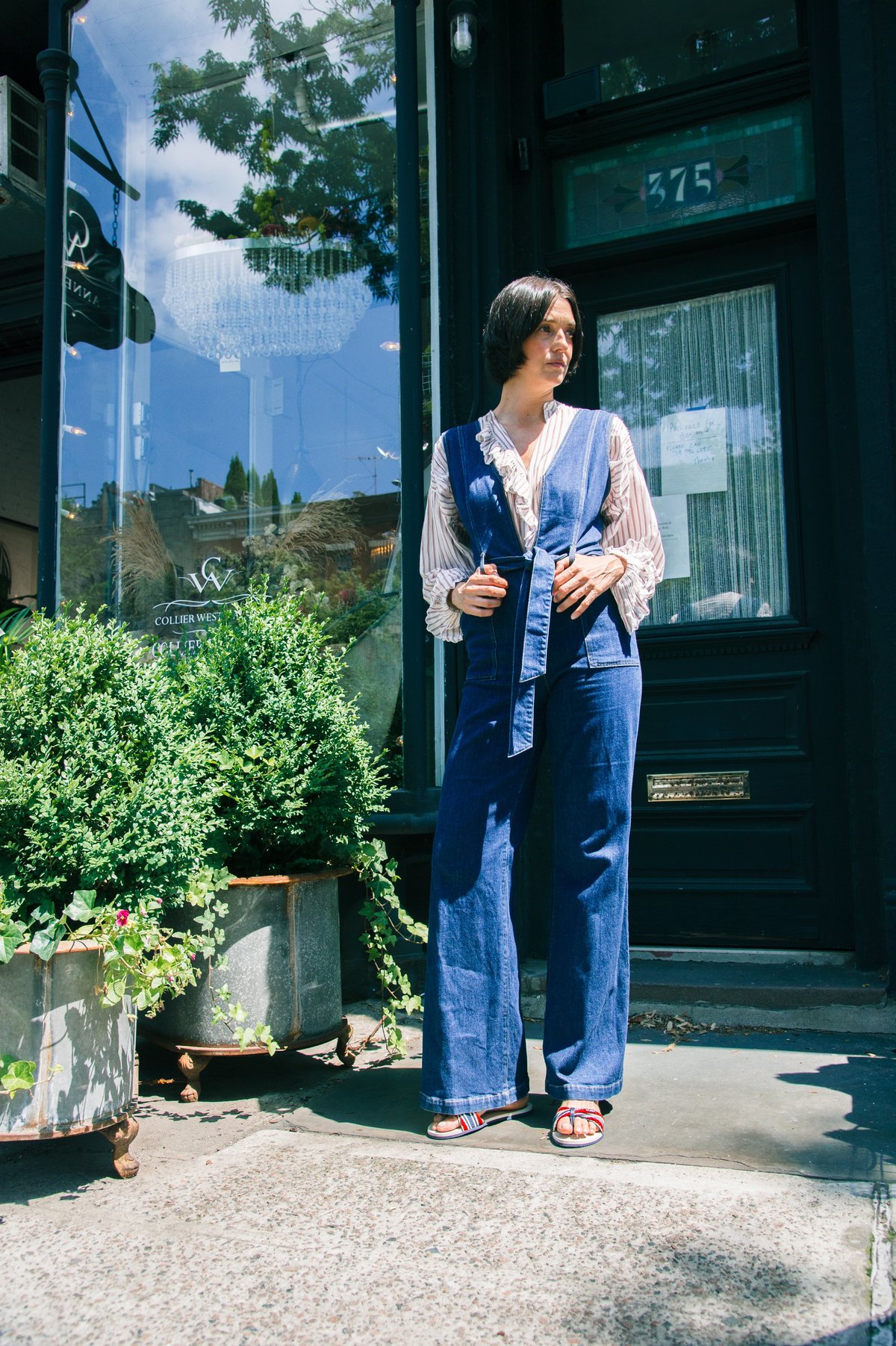 [Pre-Loved] Alice + Olivia Zip Front Jumpsuit - Denim - Image 1 of 7