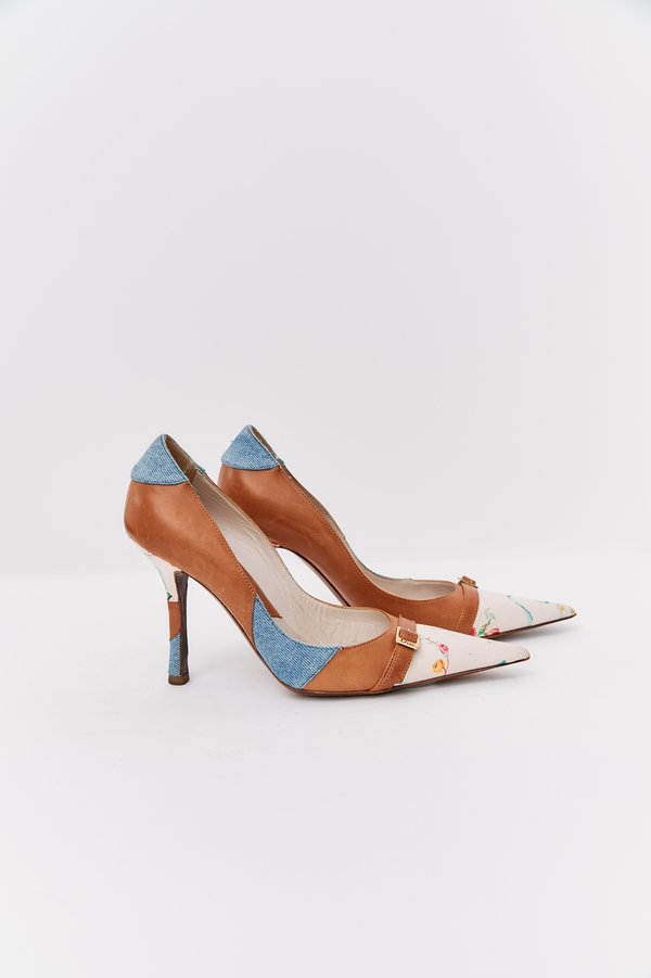 denim dior heels