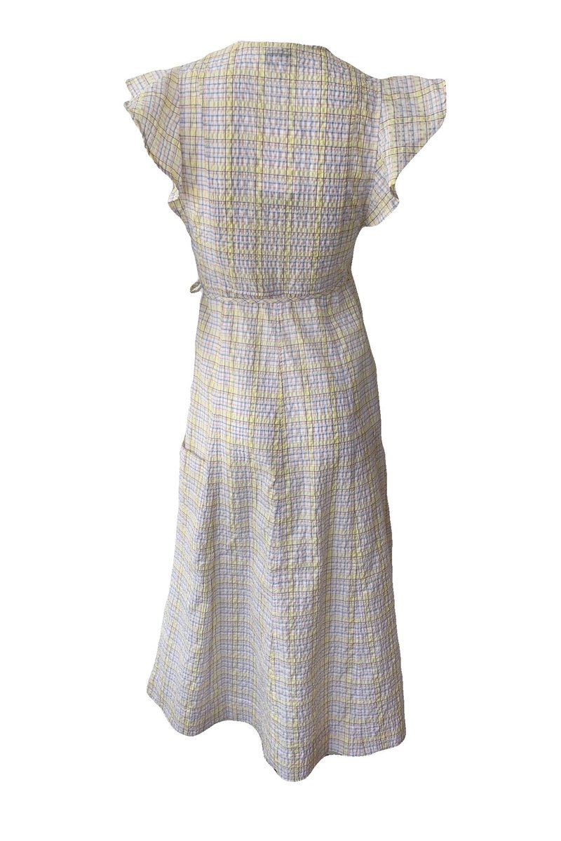 Ganni Seersucker Check Dress - Multi | Garmentory