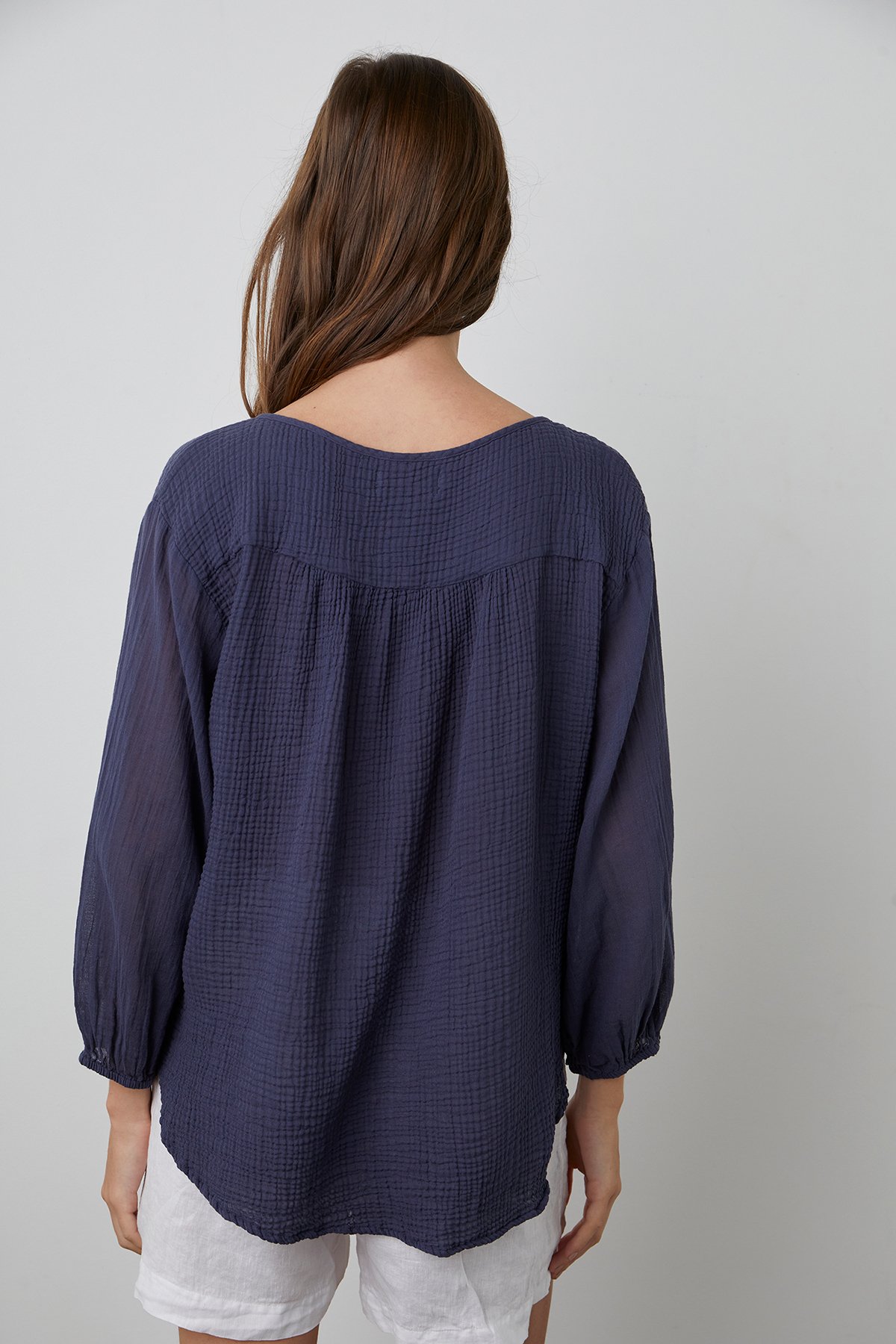 Velvet Marilyn Cotton Gauze Peasant Blouse Grape Garmentory