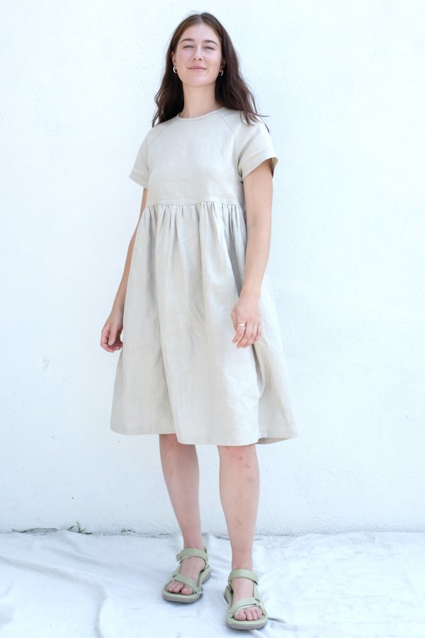 chinese dress ladies Cotton Gauze Mini Dress W/ Buttons  For Elyse