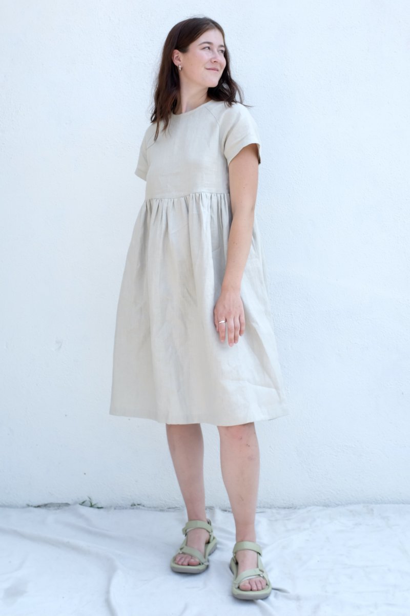 Beaton Linen River Dress - Bone | Garmentory