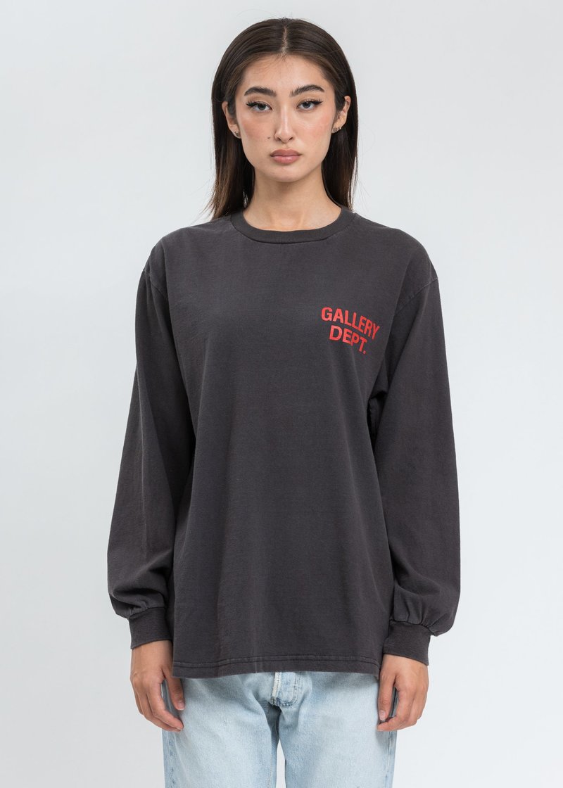 GALLERY DEPT. Souvenir L/S Tee - Black/Red Logo | Garmentory