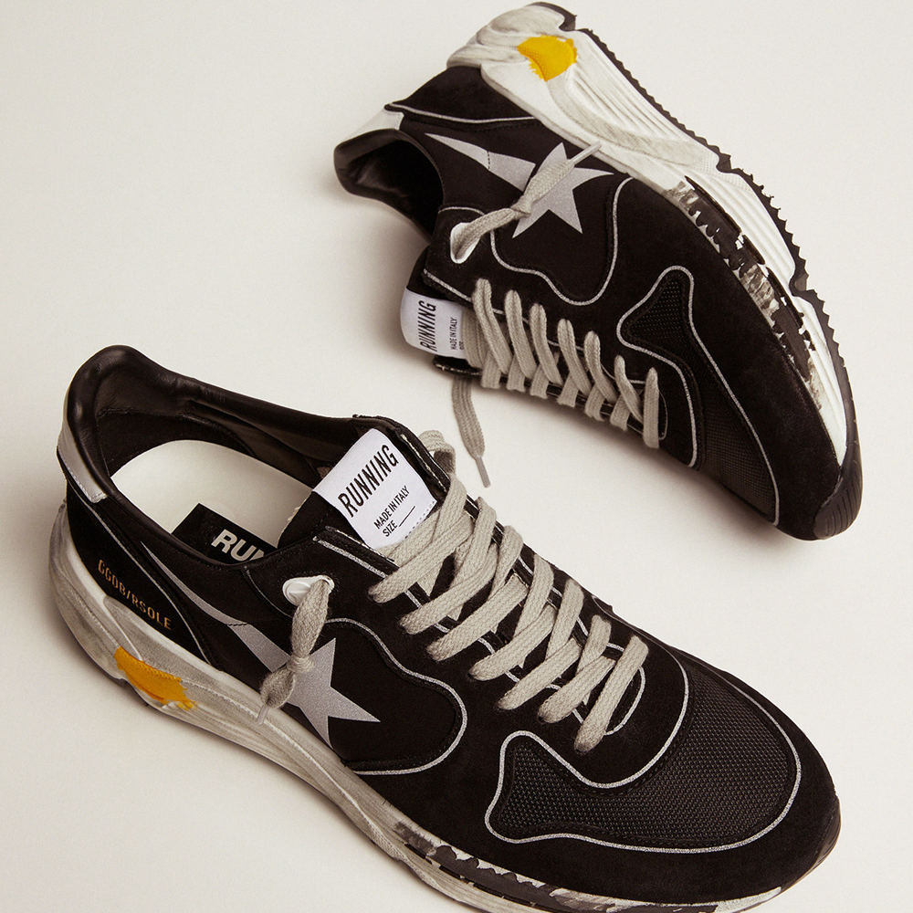 スニーカー Golden Goose SNEAKER (GMF00101F002686 70215) Golden Goose Running Sole Silver Star Black Men GMF00126