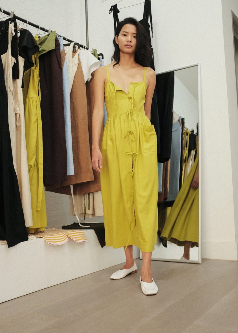 Ajaie Alaie Candor Dress - Chartreuse