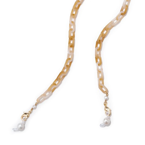 DONNI Mini Acetate Mask And Sunny Sunglasses Chain Black White New Mini Acetate Mask/sunny Chain - Creme – Carbon38 main image 2
