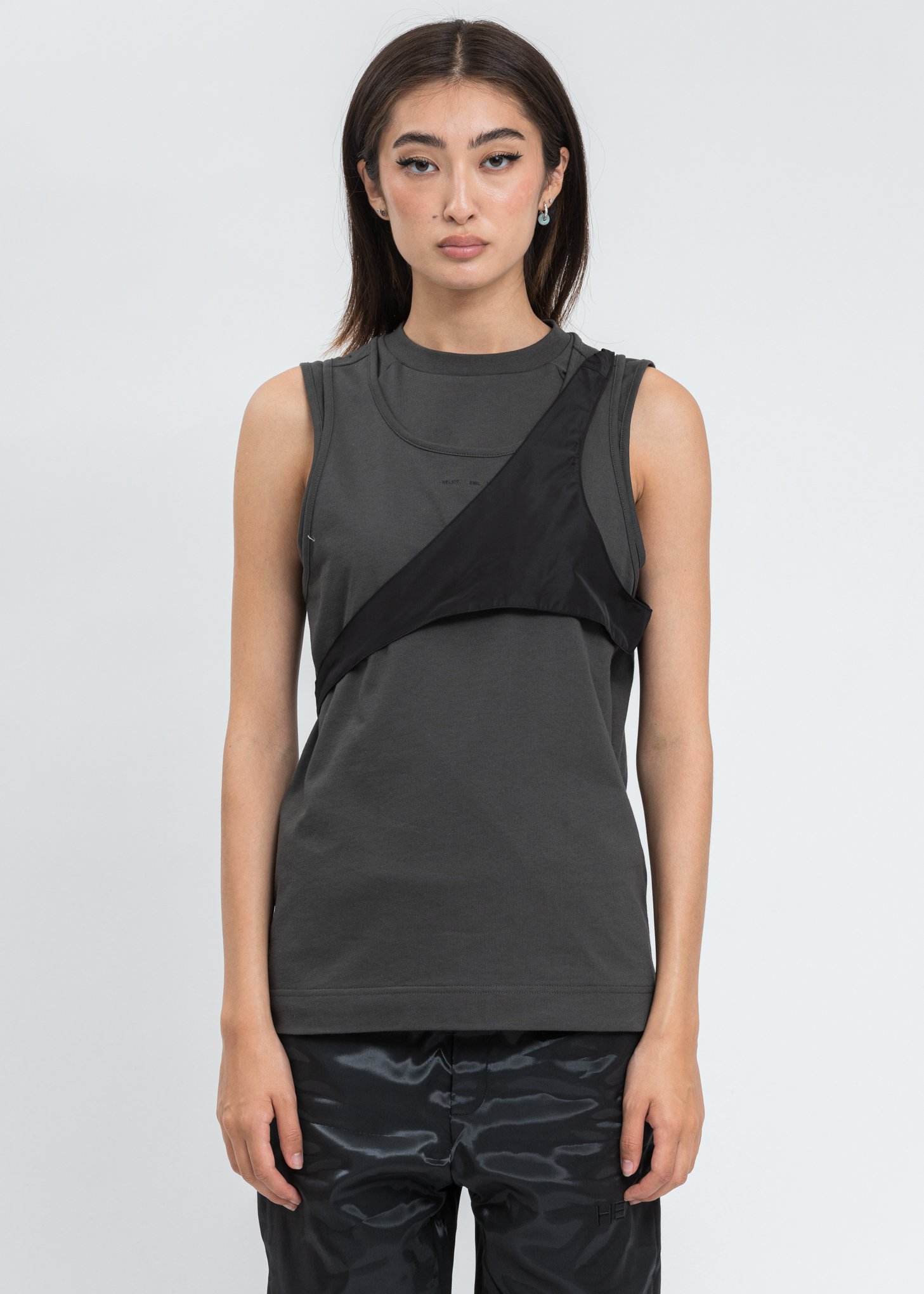HELIOT EMIL Black Deconstructed Tank Top Heliot Emil