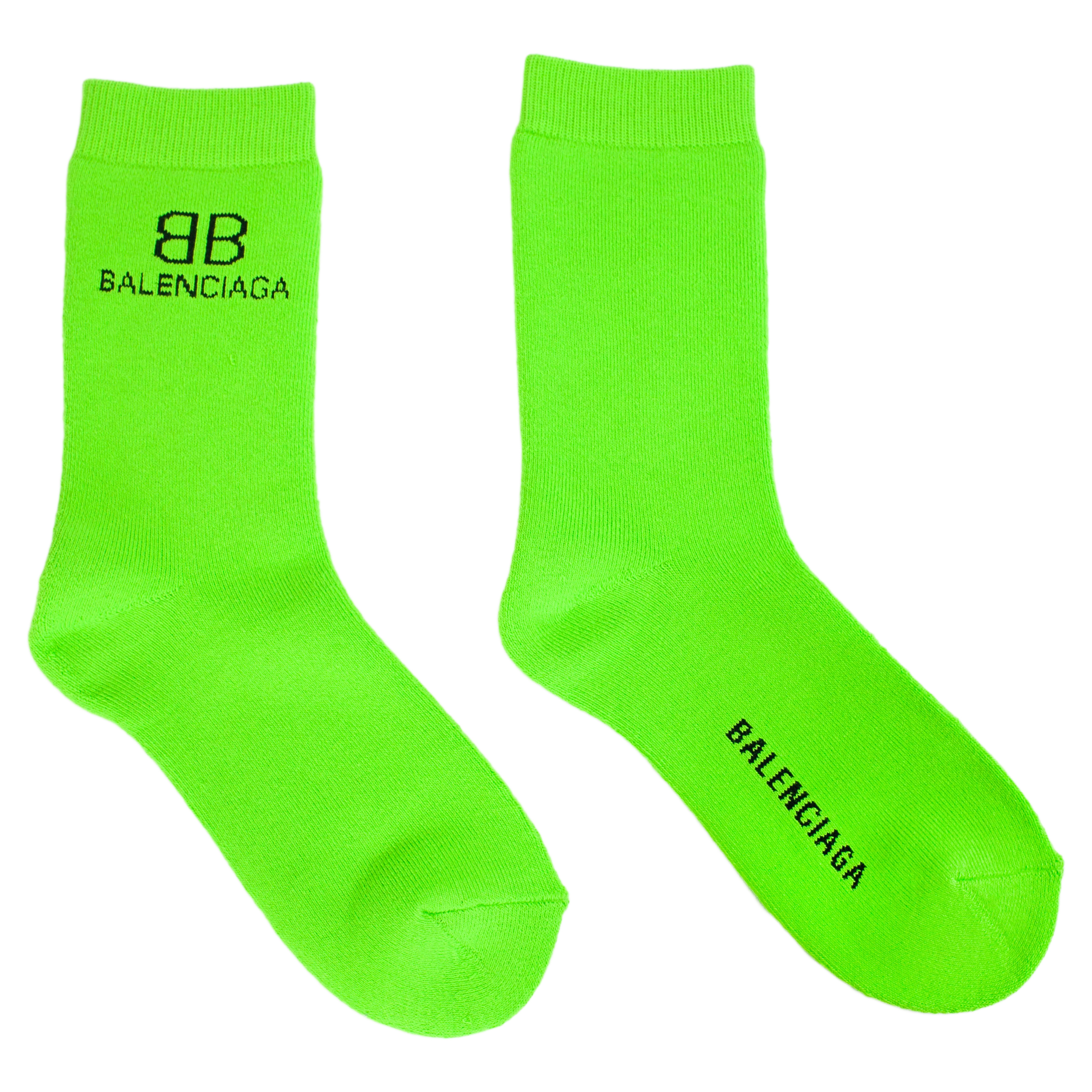 Balenciaga Logo Socks Green