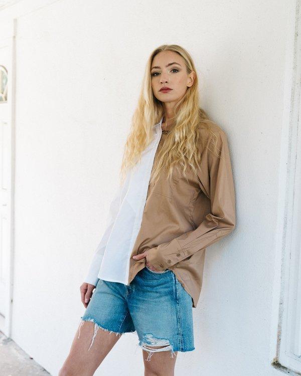 Munthe Tadum Top - BROWN/WHITE