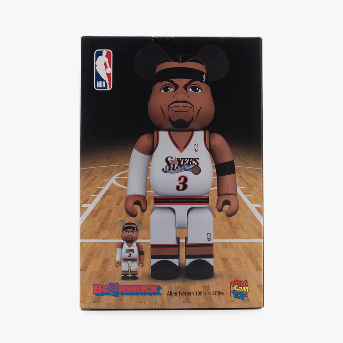 MEDICOM TOY -  BE@RBRICK Allen Iverson 100％ ＆ 400％ Sealed Medicom Bearbrick Allen Iverson 400% 100% Set of 2
