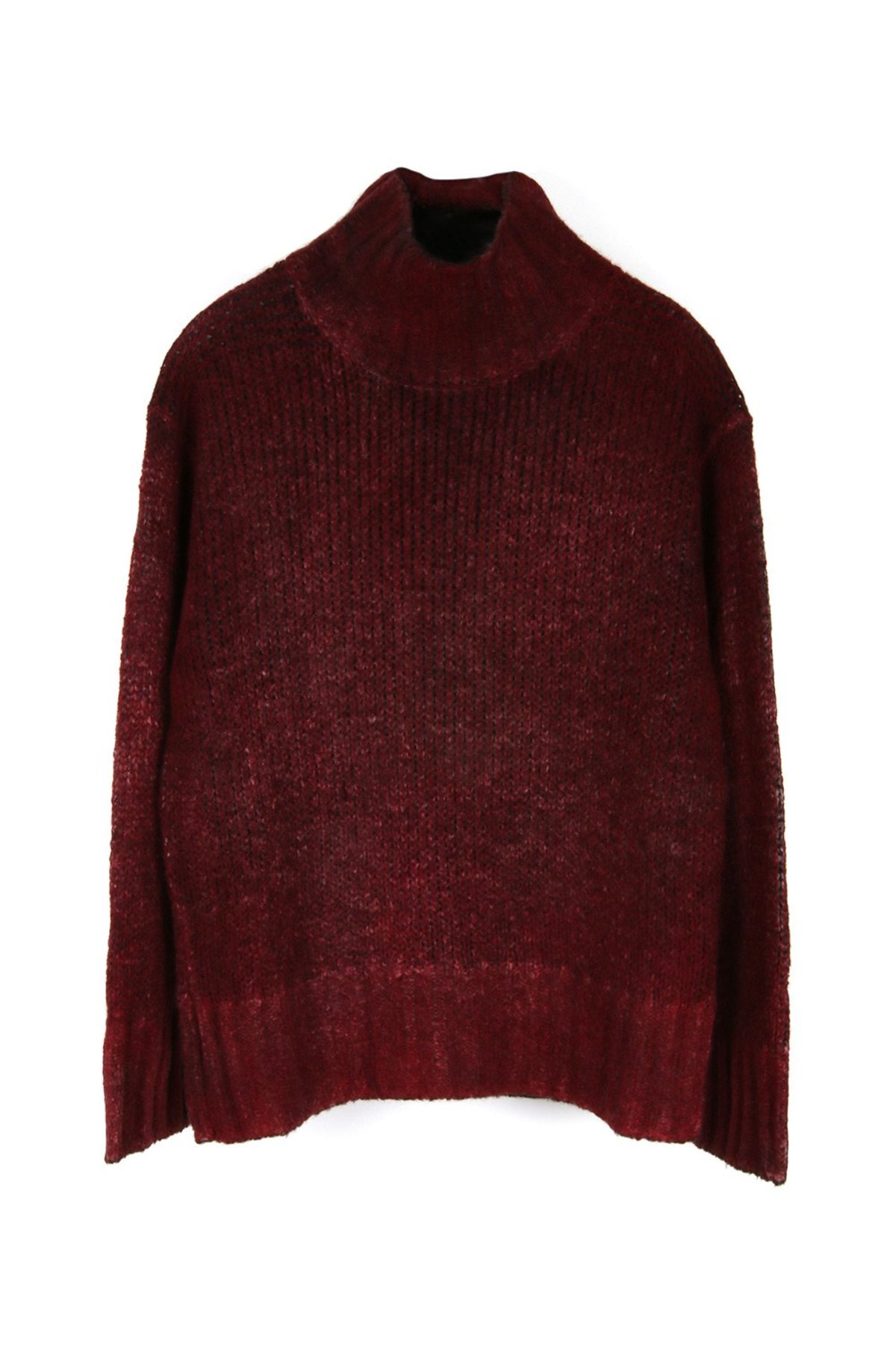 Avant Toi High Neck Oversized Pullover - Wine - Image 1 of 1
