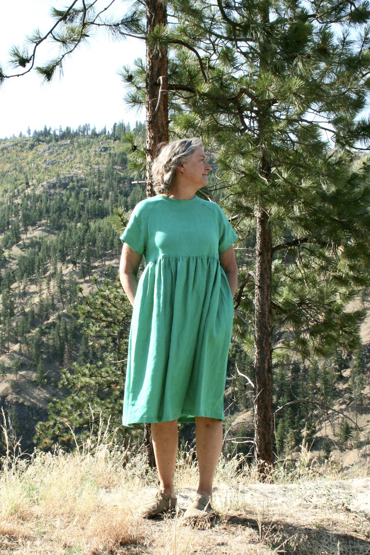 Beaton Linen River Dress - Grass | Garmentory Beaton Linen River Dress - Grass | Garmentory