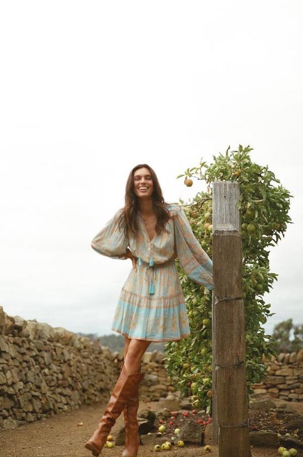 spell juniper boho mini dress & THE GYPSY COLLECTIVE Playdress - Eggshell Blue Juniper playdress