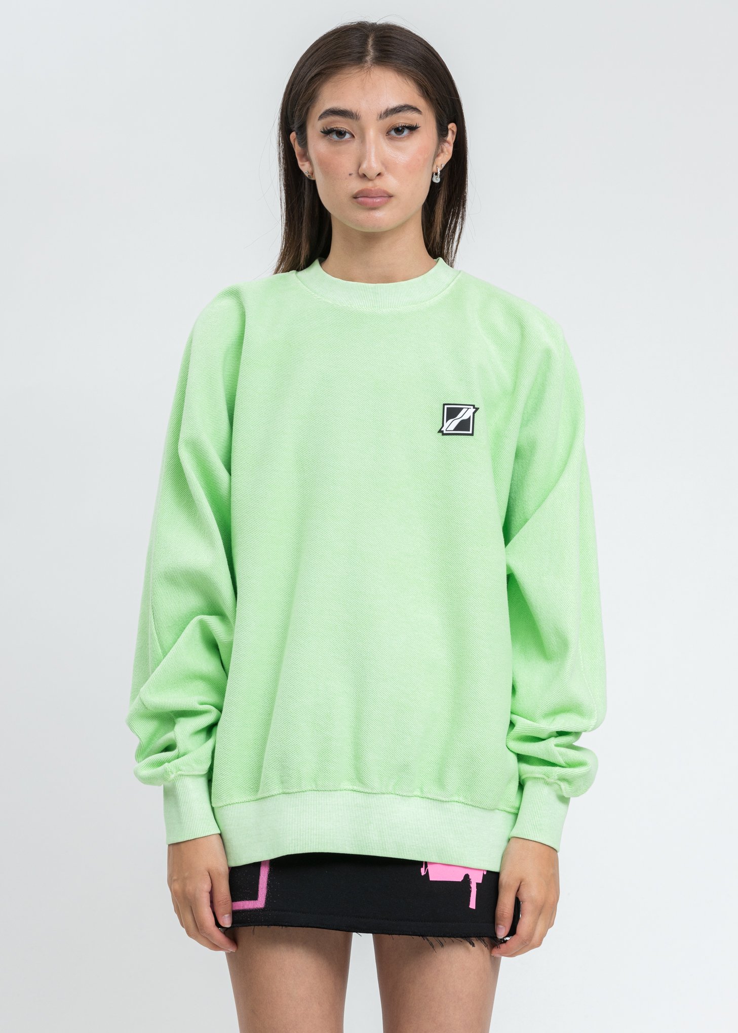 Sweater Neon Green Crewneck Lime Green Crew Neck New Arrivals