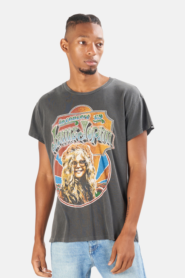 MadeWorn Rock Janis Joplin In concert '69 T-Shirt - Black Pigment
