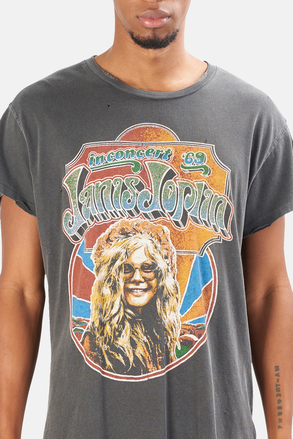 MadeWorn Rock Janis Joplin In concert '69 T-Shirt - Black Pigment