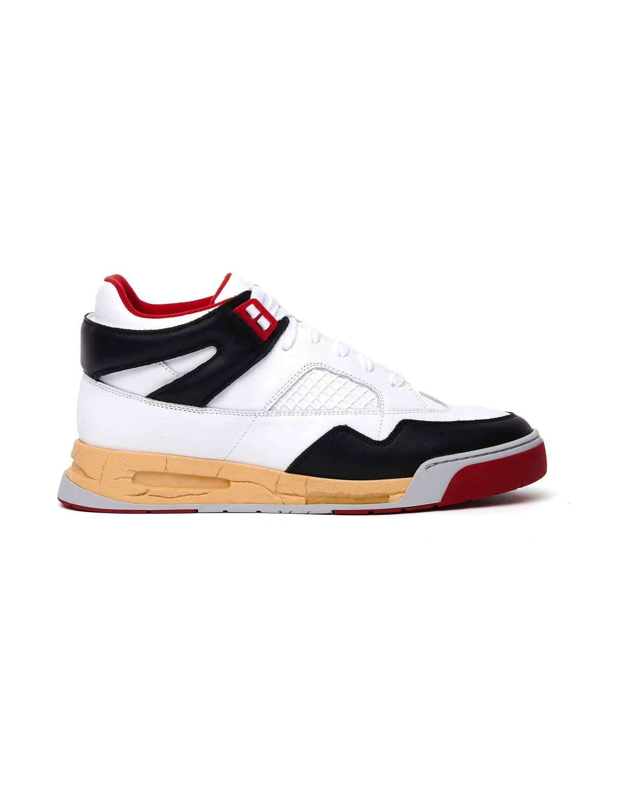 Maison Margiela DDSTCK Mid-High Leather Sneakers - white